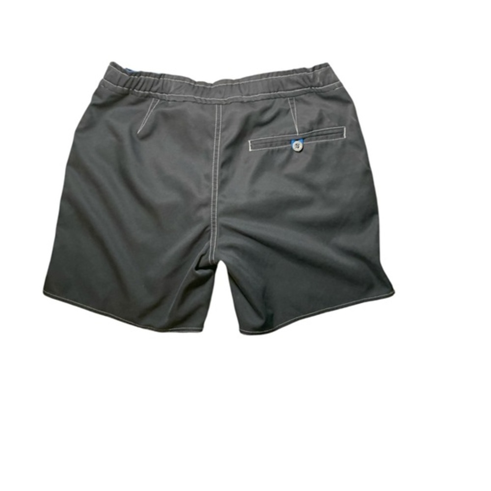 Parke & Ronen Men Swim Shorts Trunk Charcoal Grey Blue Accent Mesh Lined Size 28 - Picture 3 of 4